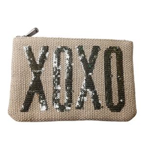 🍒4 for $20🍒 INDIGO XOXO Sequin Zip-Up Pouch Make-Up Bag